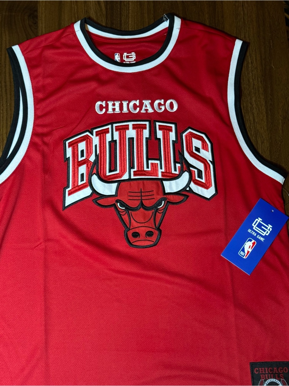 NBA Chicago Bulls Red and Black Home Jerseys